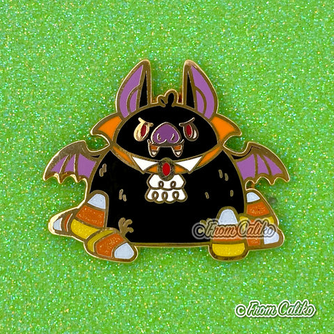 Patreon 2019 - Halloween Candy Corn Chonky Bat Enamel Pin