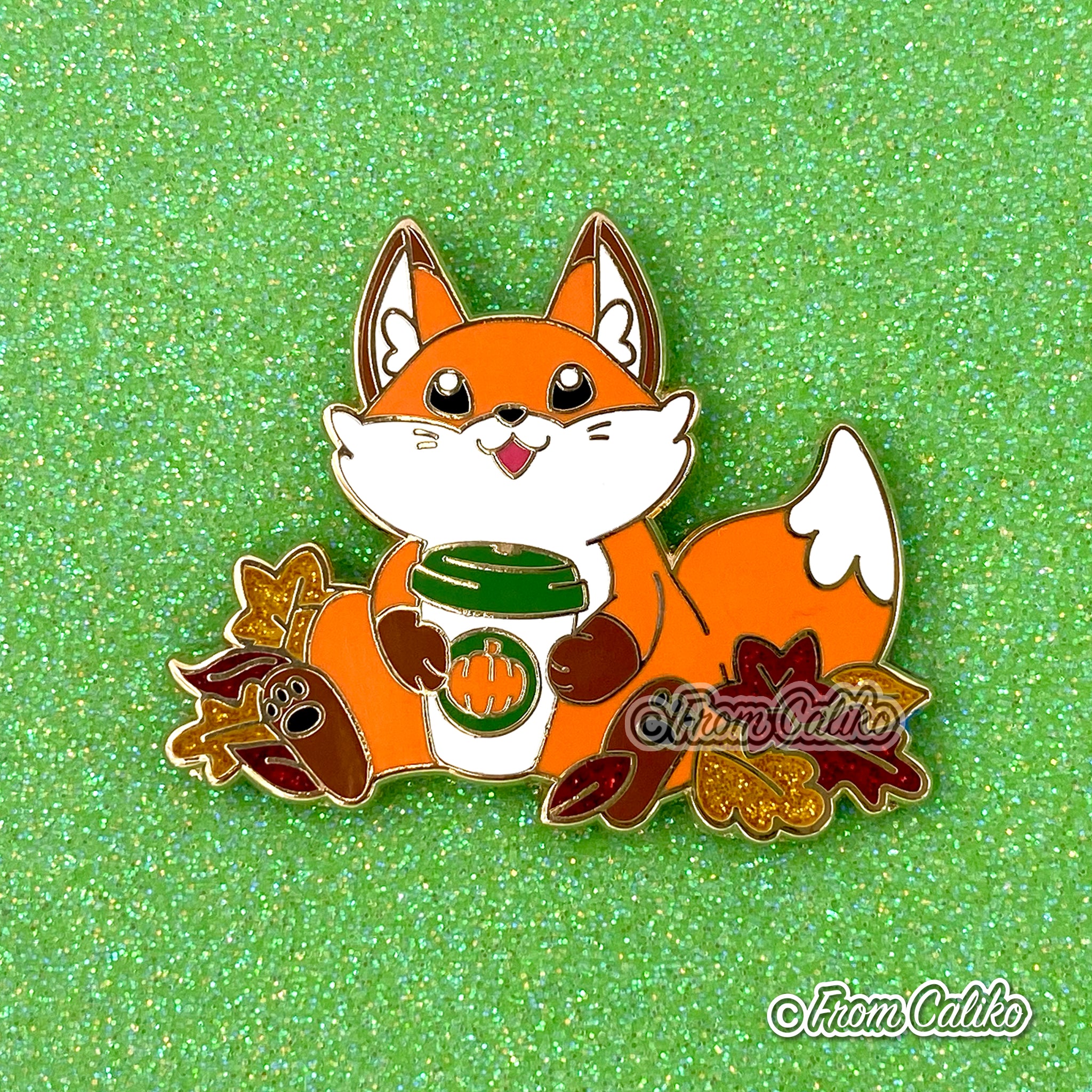 Patreon 2019 - Chonky Pumpkin Spice Fox Enamel Pin