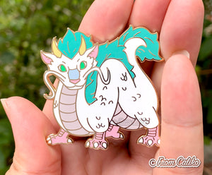 Haku Dragon Boy plush top with complementary enamel pin and sticker - spirited away