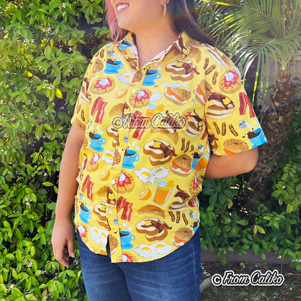 Breakfasts Kitties Button Up Shirt