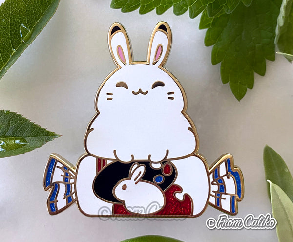 Patreon 2019 - Chonky White Rabbit Candy Enamel Pin