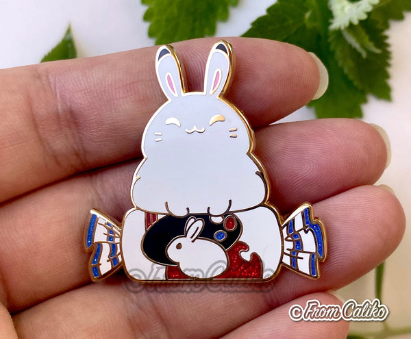 Patreon 2019 - Chonky White Rabbit Candy Enamel Pin