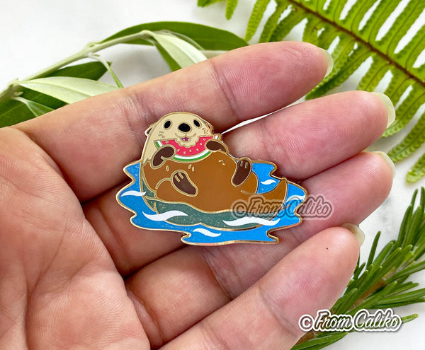 Patreon 2019 - Chonky Watermelon Otter Enamel Pin