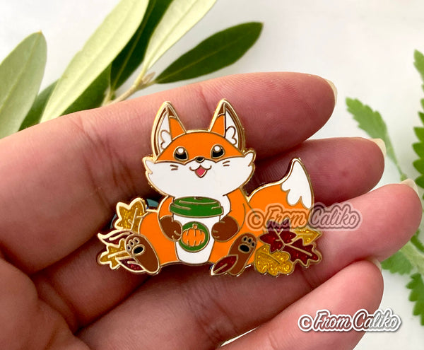 Patreon 2019 - Chonky Pumpkin Spice Fox Enamel Pin