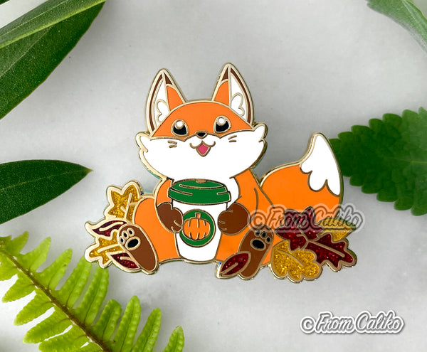 Patreon 2019 - Chonky Pumpkin Spice Fox Enamel Pin