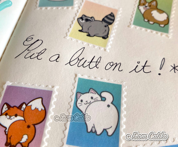 Animal Butt Washi Tape - Pig Goose Fox Panda Raccoon Unicorn Corgi Chicken Pigeon Cat butt