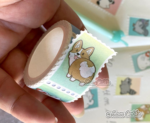 Animal Butt Washi Tape - Pig Goose Fox Panda Raccoon Unicorn Corgi Chicken Pigeon Cat butt