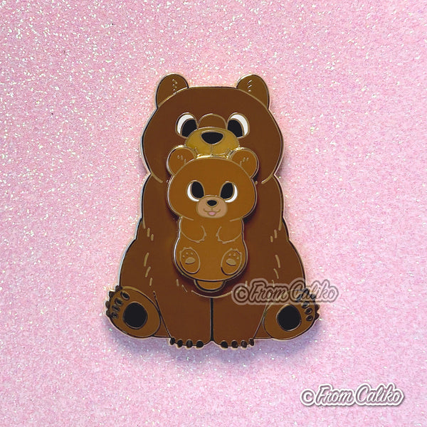 Mama Bear - Brown Bear Hard Enamel Pin Momma Bear