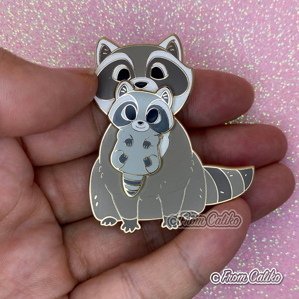 Mama Raccoon - Raccoon Hard Enamel Pin Momma Trash Panda