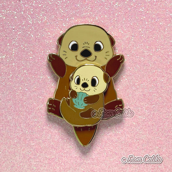 Mama Otter Pin - Sea Otter Hard Enamel Pin Momma Otter Mom