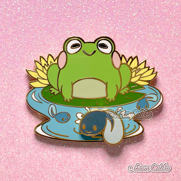 Mama Frog and Tadpole - Hard Enamel Pin Momma Frog Mom