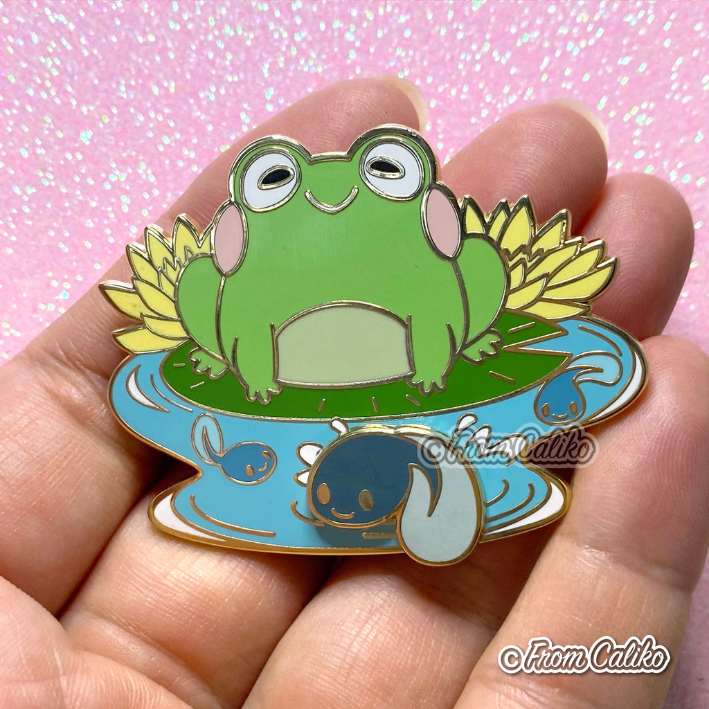 Mama Frog and Tadpole - Hard Enamel Pin Momma Frog Mom – FromCaliko