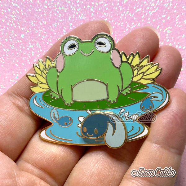 Mama Frog and Tadpole - Hard Enamel Pin Momma Frog Mom