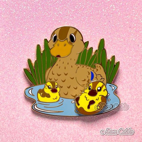 Mama Duck and Spinning Duckling - Hard Enamel Pin Momma Duck Mom