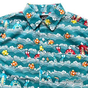 Magikarp and Gyarados Button Up Shirt